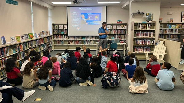 Greg Dee from ABC Action News Meteorology visited Dunedin Elementary second grade classes and discussed various types of severe weather and how they affect Florida. 